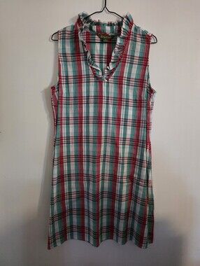 April Cornell, Medium Dress, Cotton Tartan, Mid length Summer Dress.